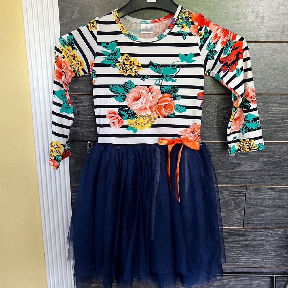 Boutique Floral Tutu Skirt Dress Sz 6/6x